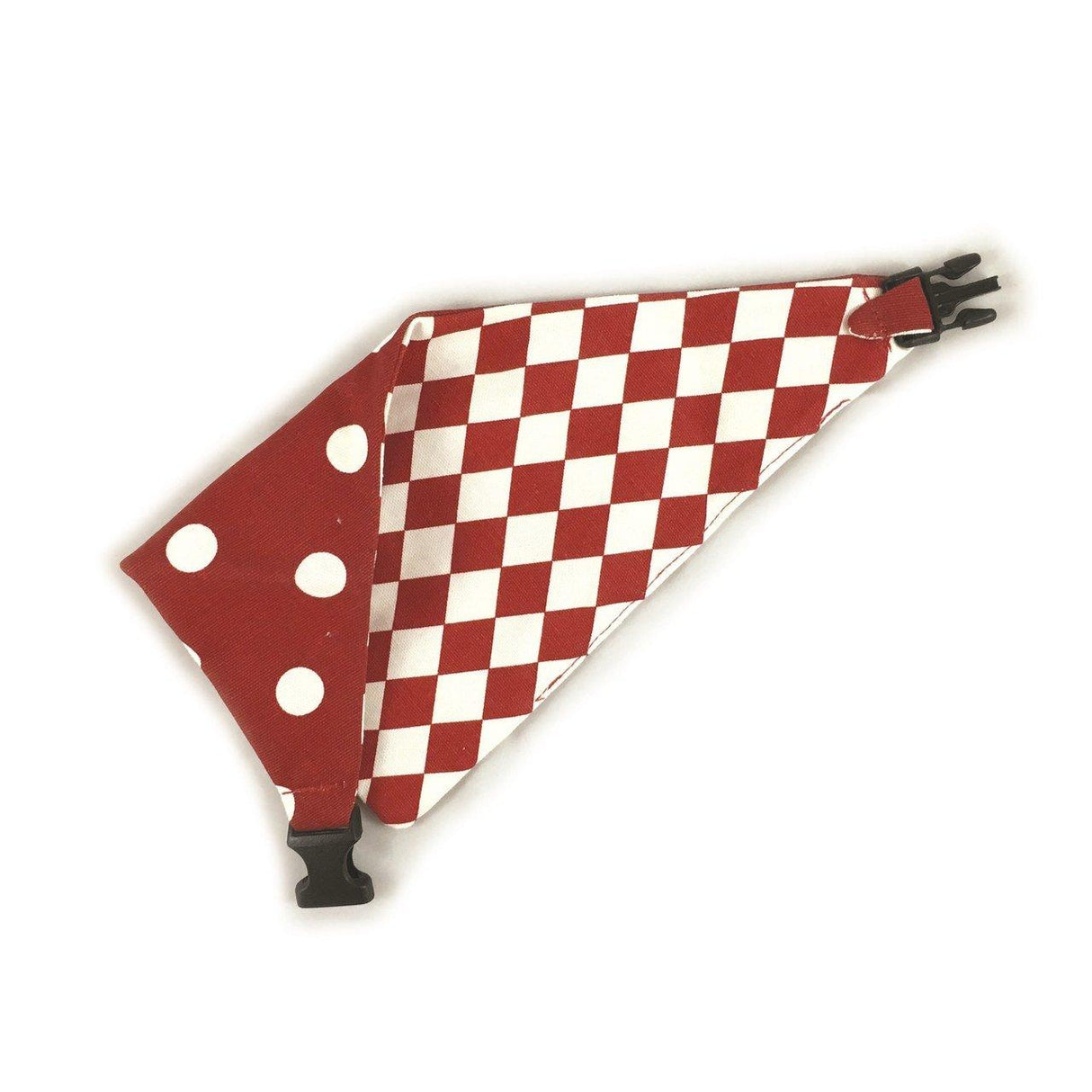 Red Checkered Reversible Dog Bandana by Uptown Pups - Vysn