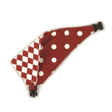 Red Checkered Reversible Dog Bandana by Uptown Pups - Vysn