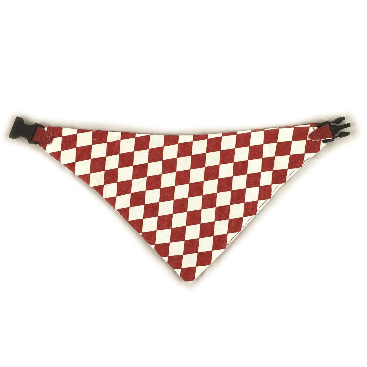 Red Checkered Reversible Dog Bandana by Uptown Pups - Vysn