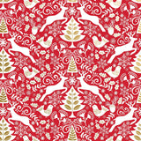 Red Scandanavian Christmas Gift Wrap by Present Paper - Vysn