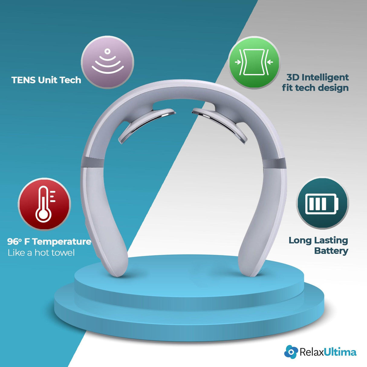 RelaxUltima Electric TENS Pulse Technology Portable Neck Massager - VYSN