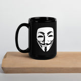 Remember, Remember, Anonymous Mask Black Glossy Mug by Proud Libertarian - Vysn