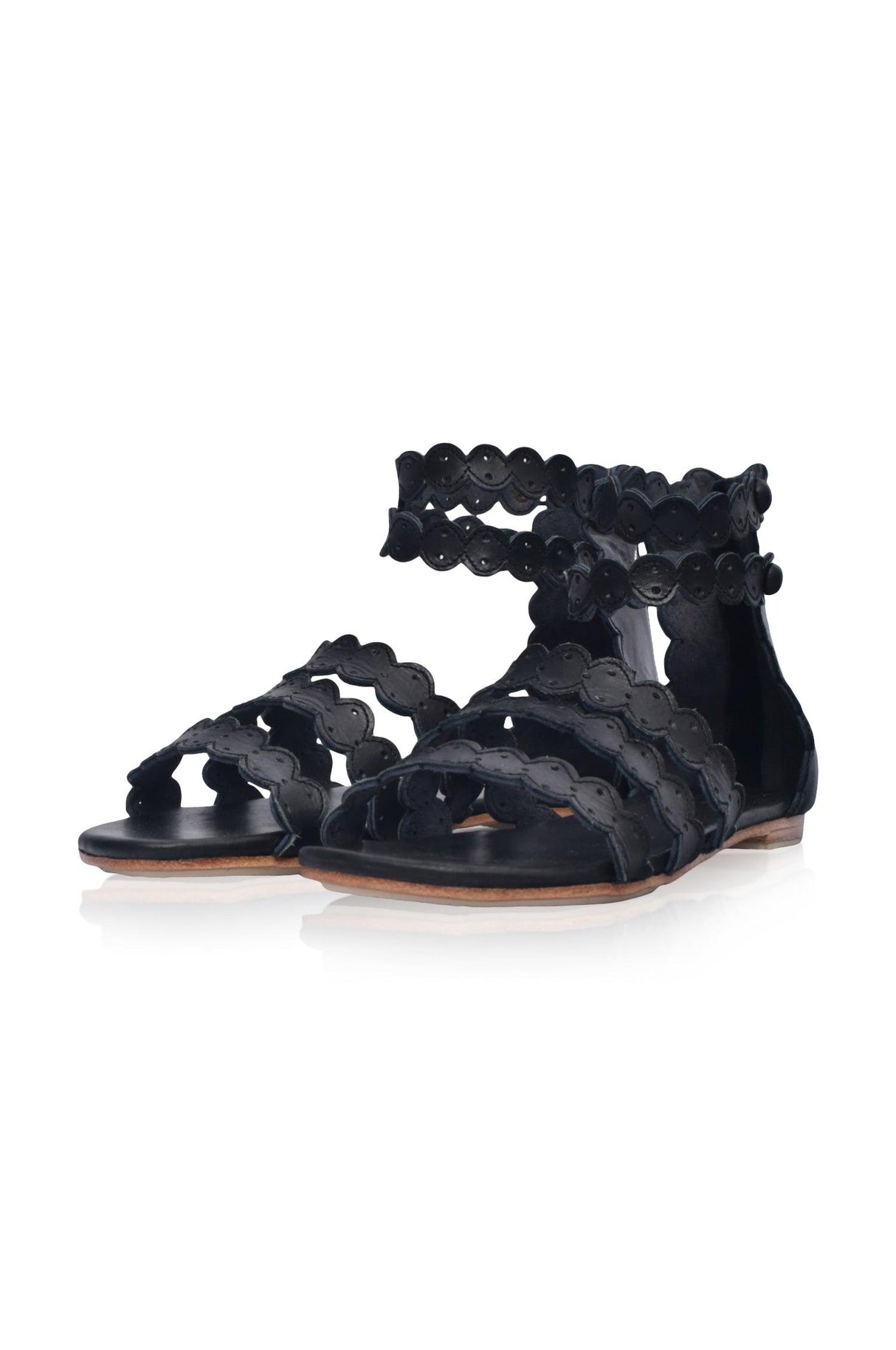 Rimini Boho Leather Sandals by ELF - Vysn