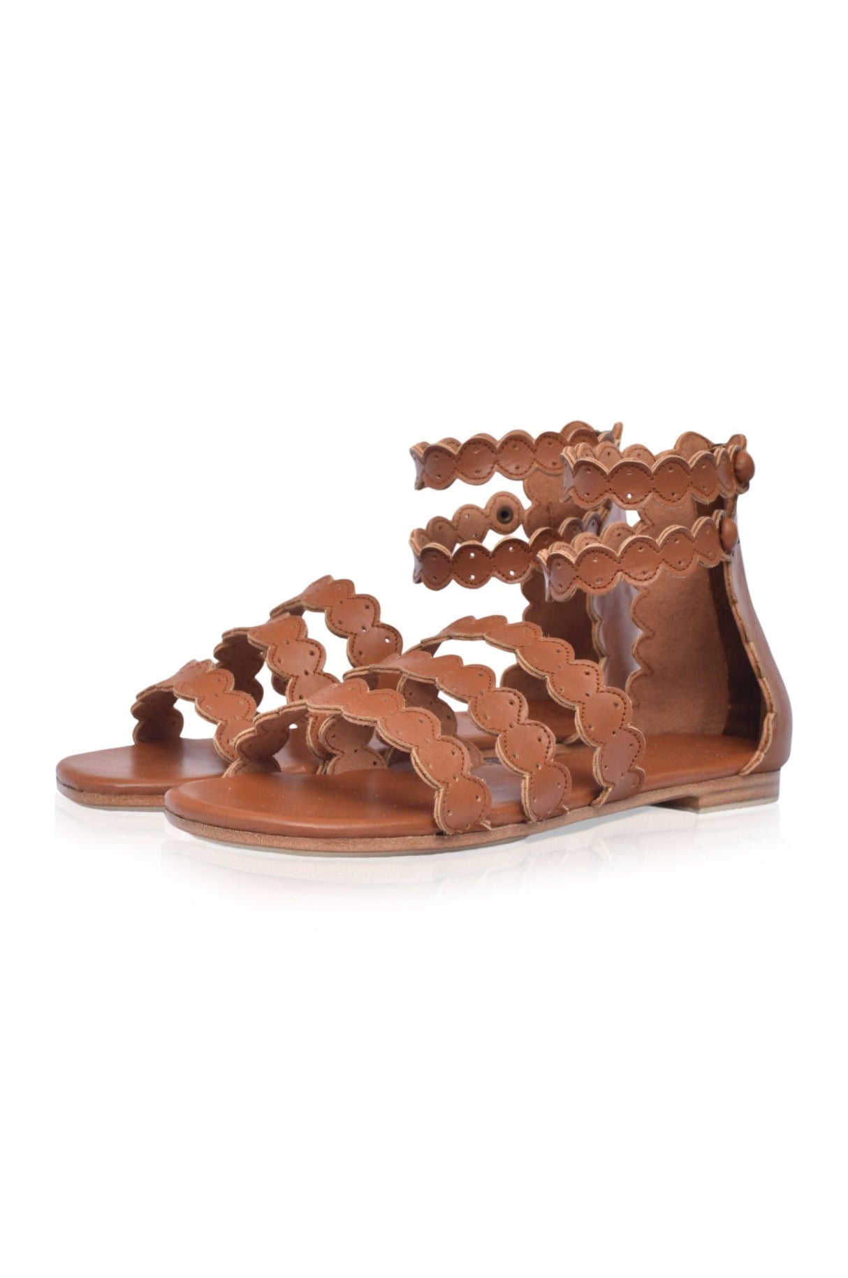 Rimini Boho Leather Sandals by ELF - Vysn