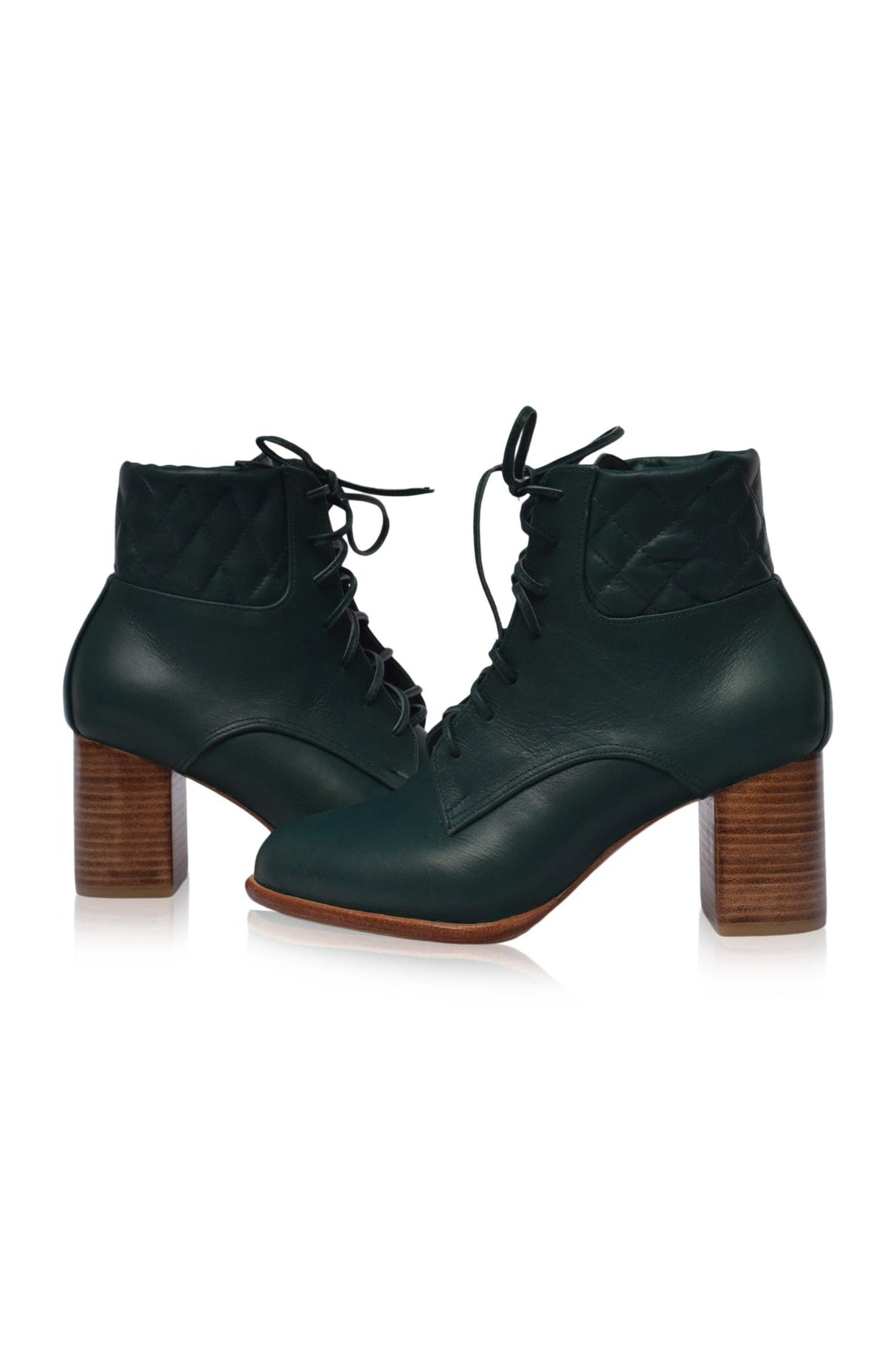 Rising Mara Leather Heel Booties by ELF - Vysn