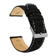 Samsung Galaxy Watch Active | Black Suede & Beige Stitching by Barton Watch Bands - Vysn