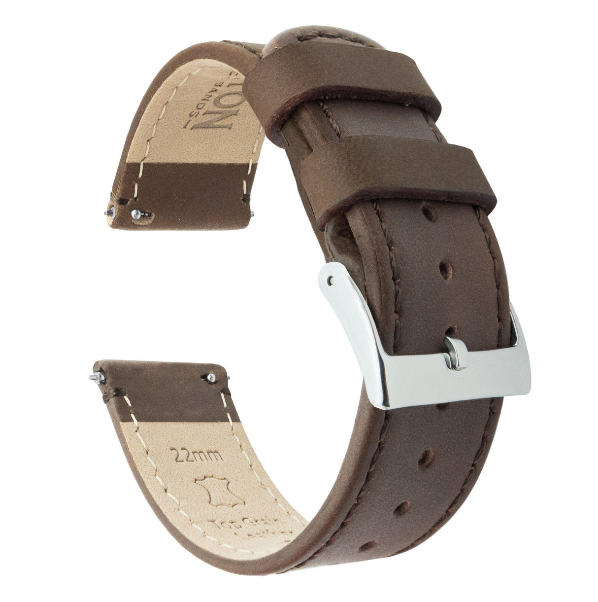 Samsung Galaxy Watch | Saddle Brown Leather & Stitching by Barton Watch Bands - Vysn