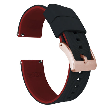 Samsung Galaxy Watch3 | Elite Silicone | Black Top / Crimson Red Bottom by Barton Watch Bands - Vysn