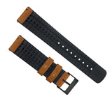 Samsung Galaxy Watch3 | Leather and Rubber Hybrid | Cedar Brown by Barton Watch Bands - Vysn