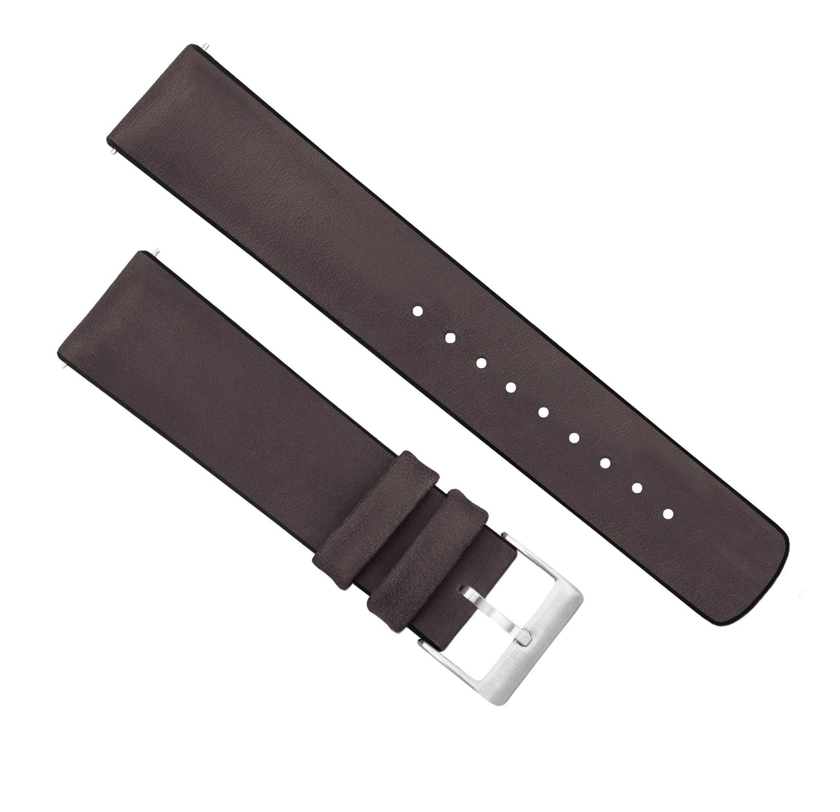 Samsung Galaxy Watch3 | Leather and Rubber Hybrid | Smoke Brown by Barton Watch Bands - Vysn