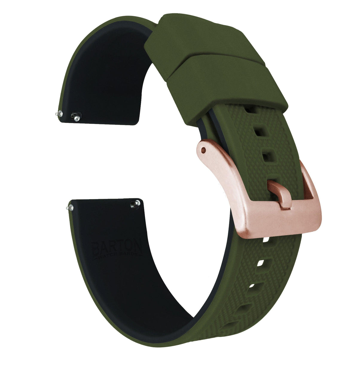 Samsung Galaxy Watch4 | Elite Silicone | Army Green Top / Black Bottom by Barton Watch Bands - Vysn