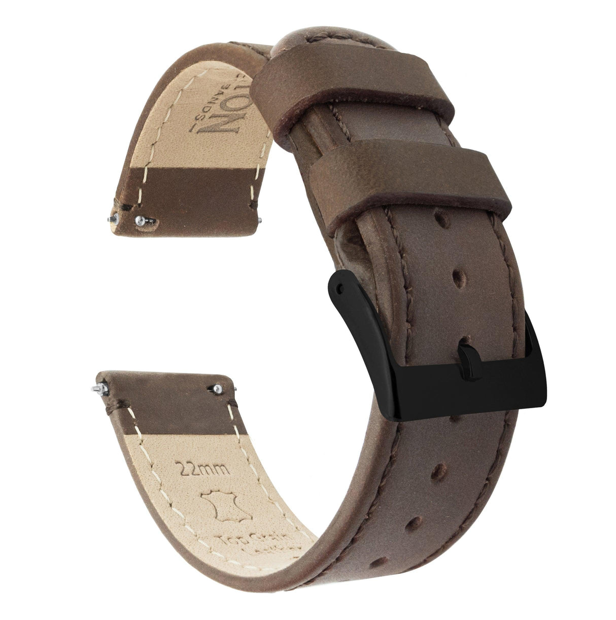 Samsung Galaxy Watch4 | Saddle Brown Leather & Stitching by Barton Watch Bands - Vysn