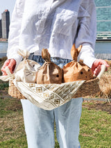 Savar Bread Basket with White Handle by KORISSA - Vysn