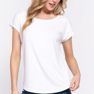 Short Dolman Slv Rib Knit Top - VYSN