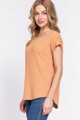 Short Dolman Slv Rib Knit Top - VYSN