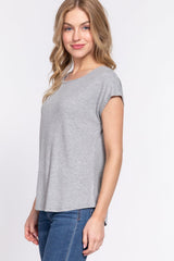 Short Dolman Slv Rib Knit Top - VYSN