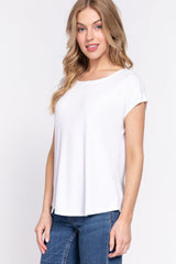 Short Dolman Slv Rib Knit Top - VYSN