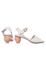 Sicily Wooden Heel Woven Sandals by ELF - Vysn