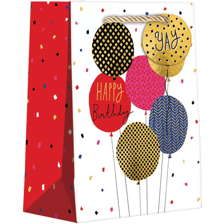 Small Birthday Gift Bags, Balloons with Glitter Accents by Present Paper - Vysn