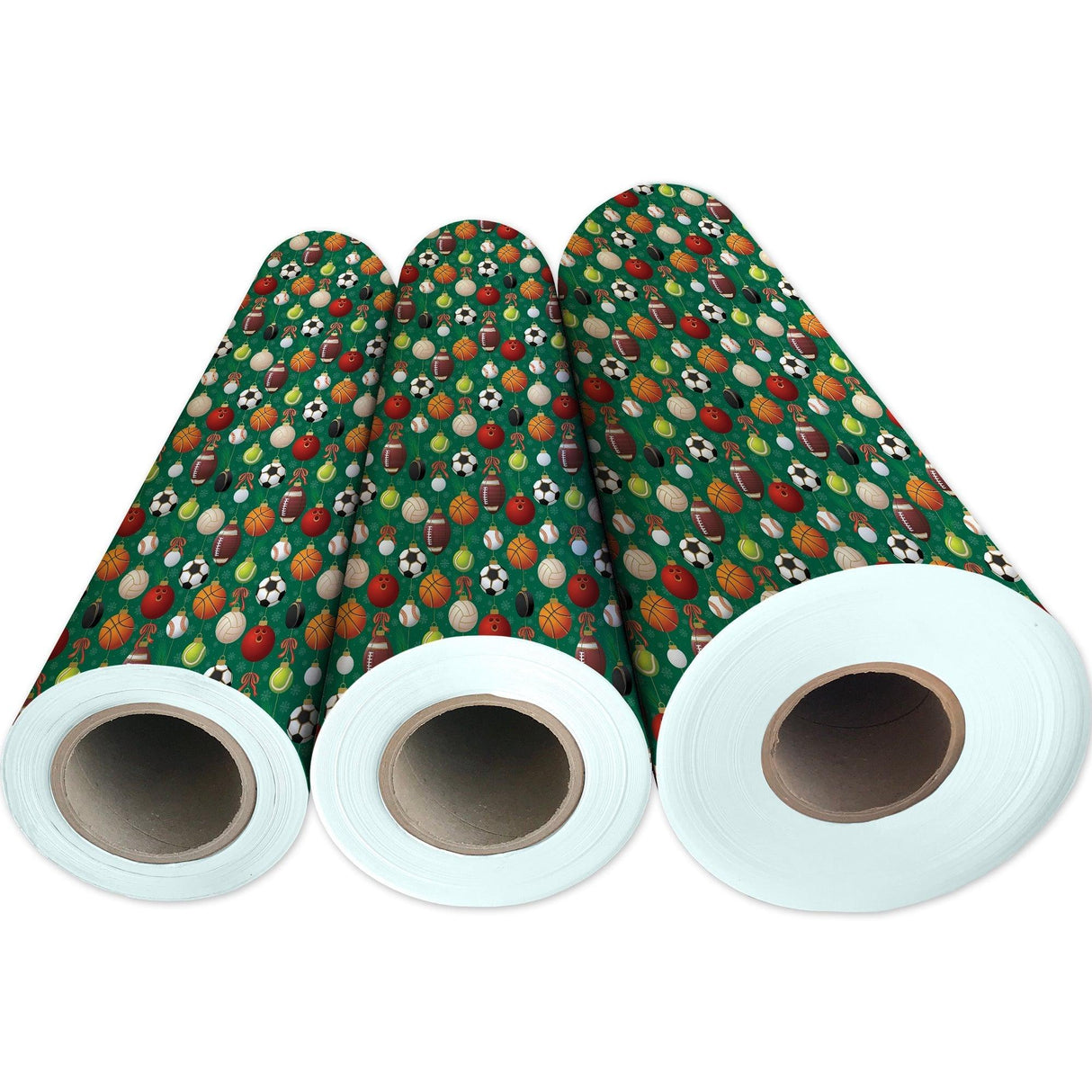 Sports Ornaments Christmas Gift Wrap by Present Paper - Vysn