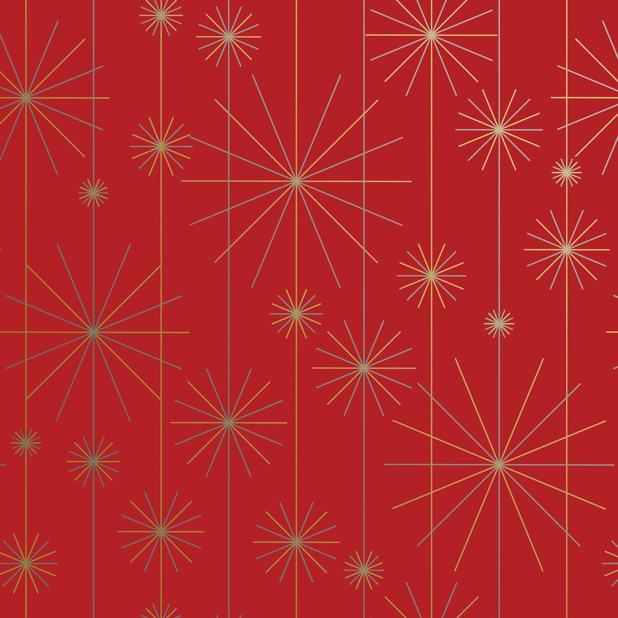 Starburst Red Christmas Gift Wrap by Present Paper - Vysn