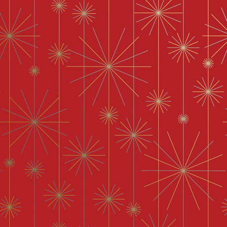 Starburst Red Christmas Gift Wrap by Present Paper - Vysn