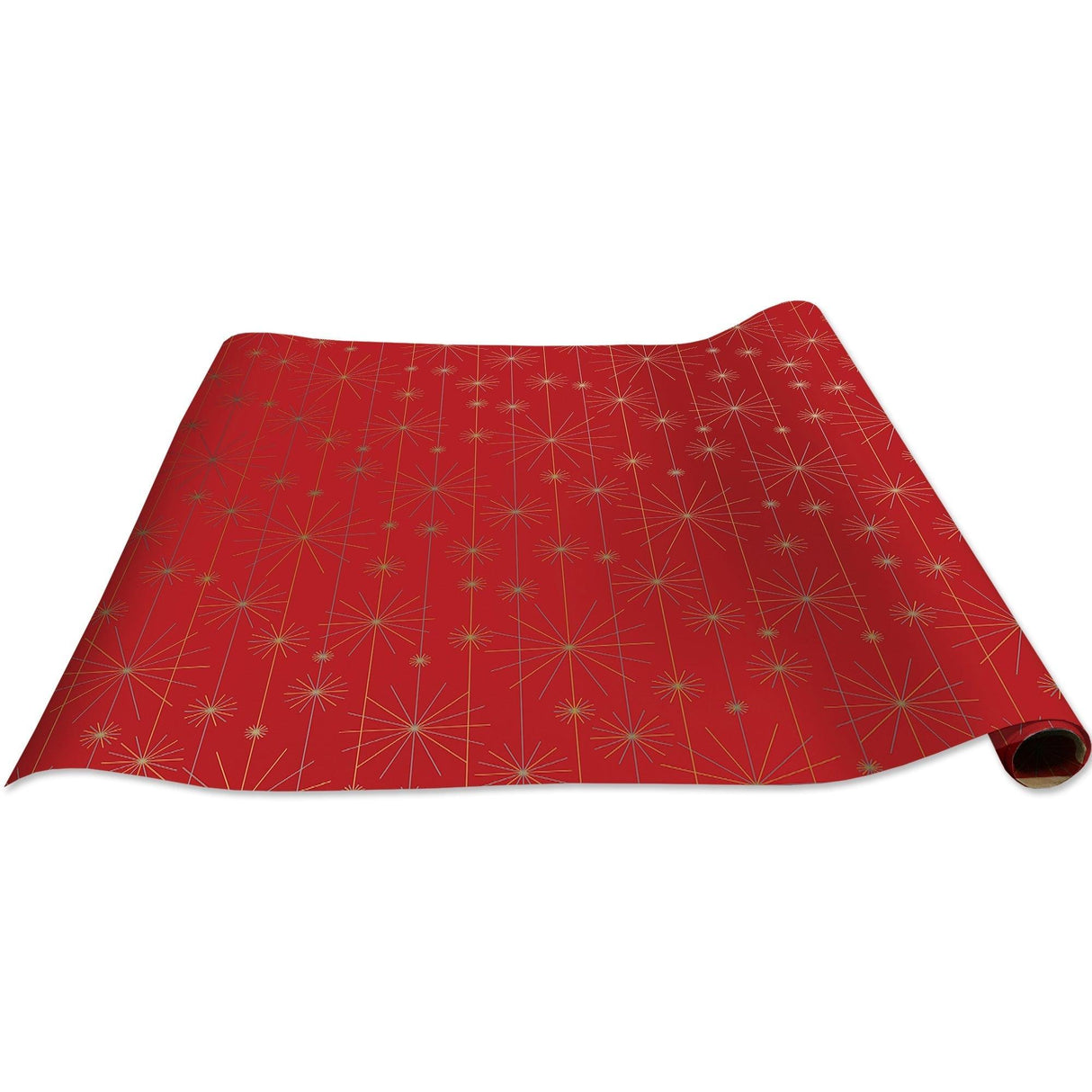 Starburst Red Christmas Gift Wrap by Present Paper - Vysn