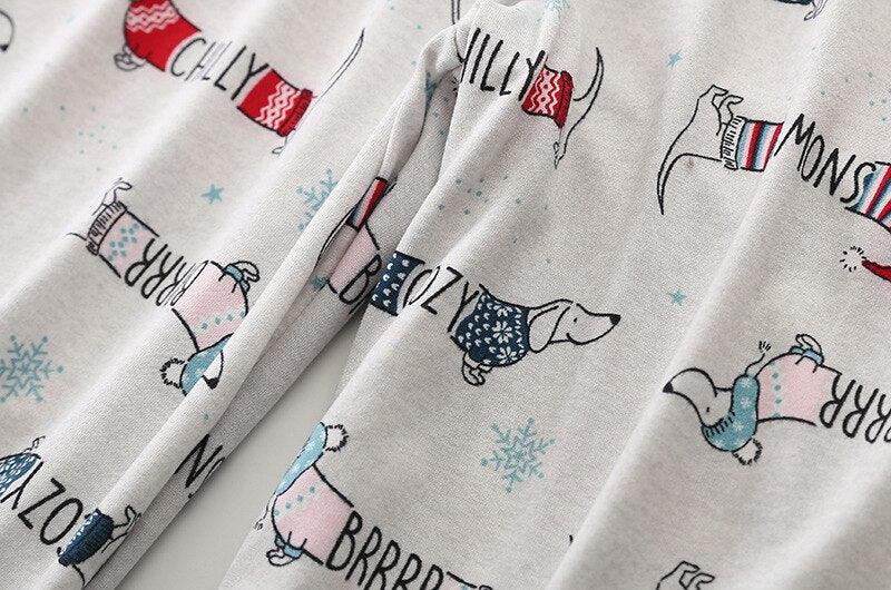 Stylish Dachshund Printed Pajama Set for Women by Dach Everywhere - Vysn