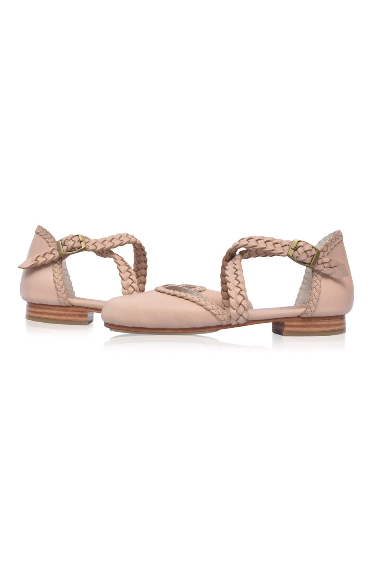 Tallulah Braided Leather Flats by ELF - Vysn