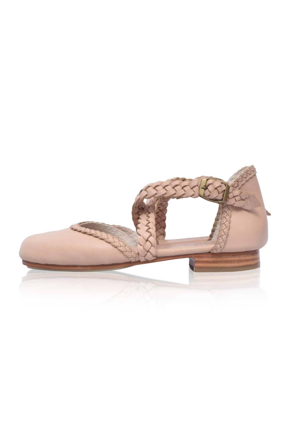 Tallulah Braided Leather Flats by ELF - Vysn