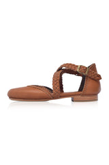 Tallulah Braided Leather Flats by ELF - Vysn