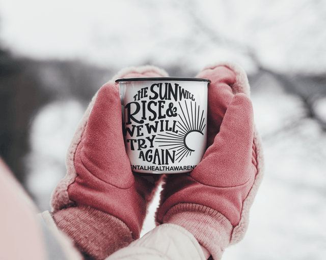 The Sun Will Rise And We Will Try Again Mental Health Awareness Mug by WinsterCreations™ Official Store - Vysn