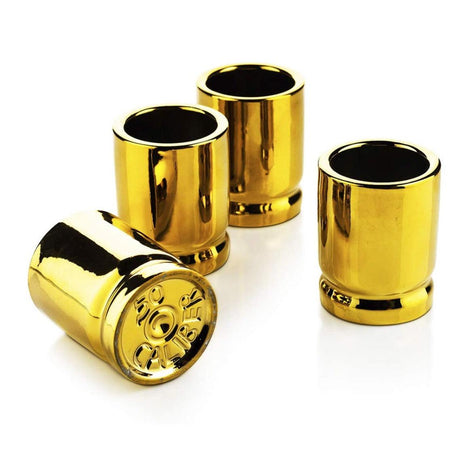 The Wine Savant 50 Caliber Bullet Shot Glasses Set - Set of 4 - Each holds 2 Ounces - Tactical Bullet Casings Shot Glasses by The Wine Savant - Vysn