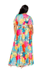 Tropical floral maxi skirt & top set - Vysn