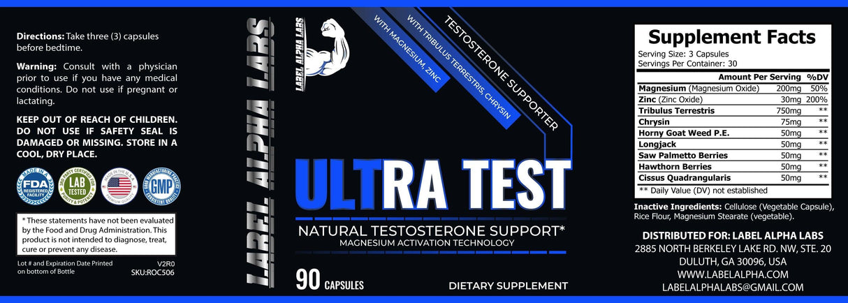 Ultra Nitric Oxide Test Booster by Label Alpha - Vysn