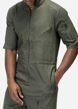 Unisex Short Sleeve Overall In Olive by Shop at Konus - Vysn