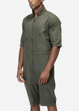 Unisex Short Sleeve Overall In Olive by Shop at Konus - Vysn