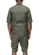 Unisex Short Sleeve Overall In Olive by Shop at Konus - Vysn