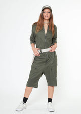 Unisex Short Sleeve Overall In Olive by Shop at Konus - Vysn