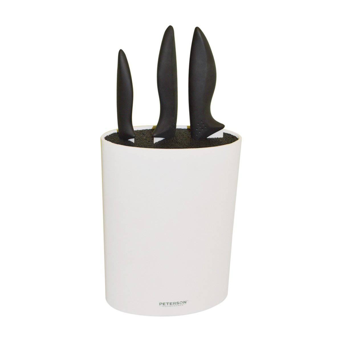 UTILITY KNIFE BLOCK (Oval/WHITE) by Peterson Housewares & Artwares - Vysn