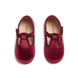 Velvet T-band Shoes in Burgundy by childrenchic - Vysn