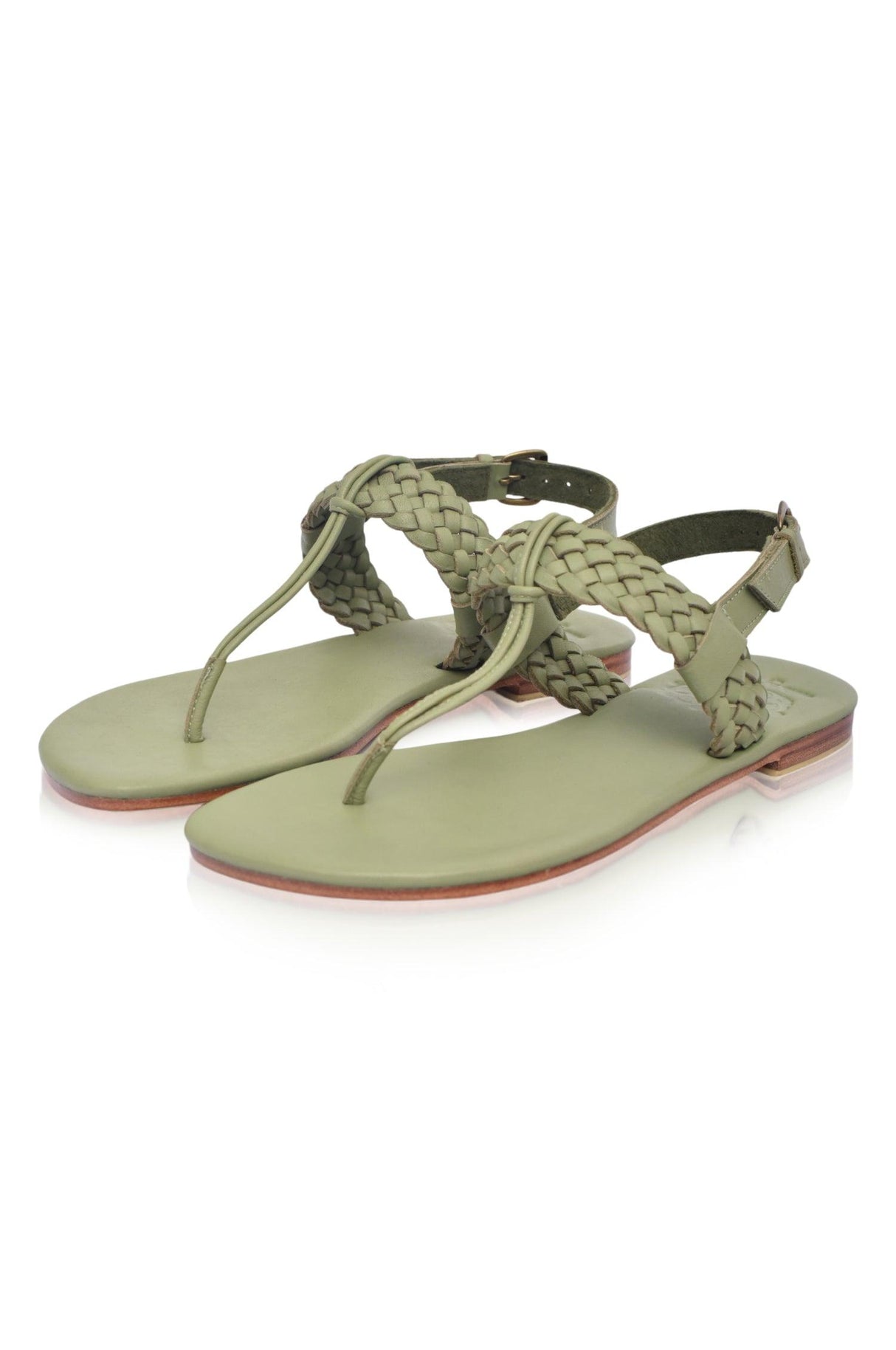 Venetian T-strap Leather Sandals by ELF - Vysn