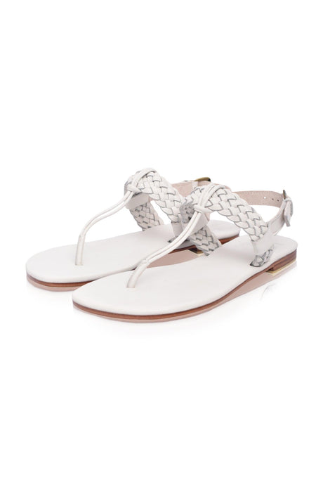 Venetian T-strap Leather Sandals by ELF - Vysn