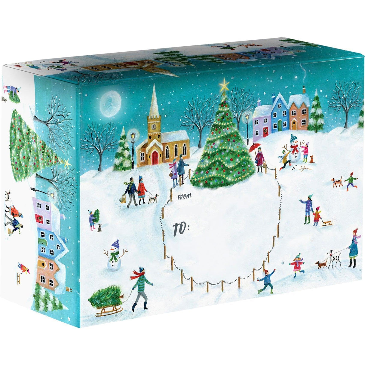 Village Small Christmas Printed Gift Mailing Boxes by Present Paper - Vysn