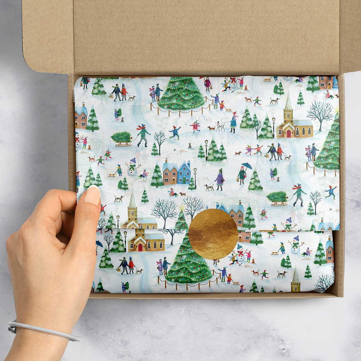 Village Town 20" x 30" Christmas Gift Tissue Paper by Present Paper - Vysn