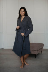 Waffle linen bathrobe Snuggle by AmourLinen - Vysn