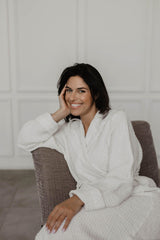 Waffle linen bathrobe Snuggle by AmourLinen - Vysn