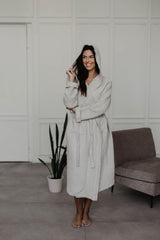 Waffle linen bathrobe Snuggle by AmourLinen - Vysn