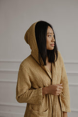 Waffle linen bathrobe Snuggle by AmourLinen - Vysn