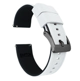 White Top / Black Bottom | Elite Silicone by Barton Watch Bands - Vysn